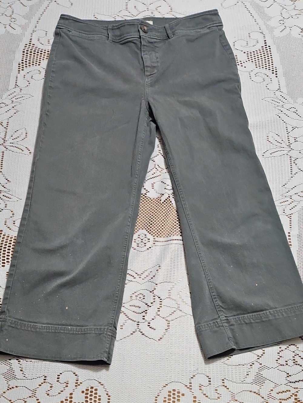 LOFT Gray Denim-Texture Pants